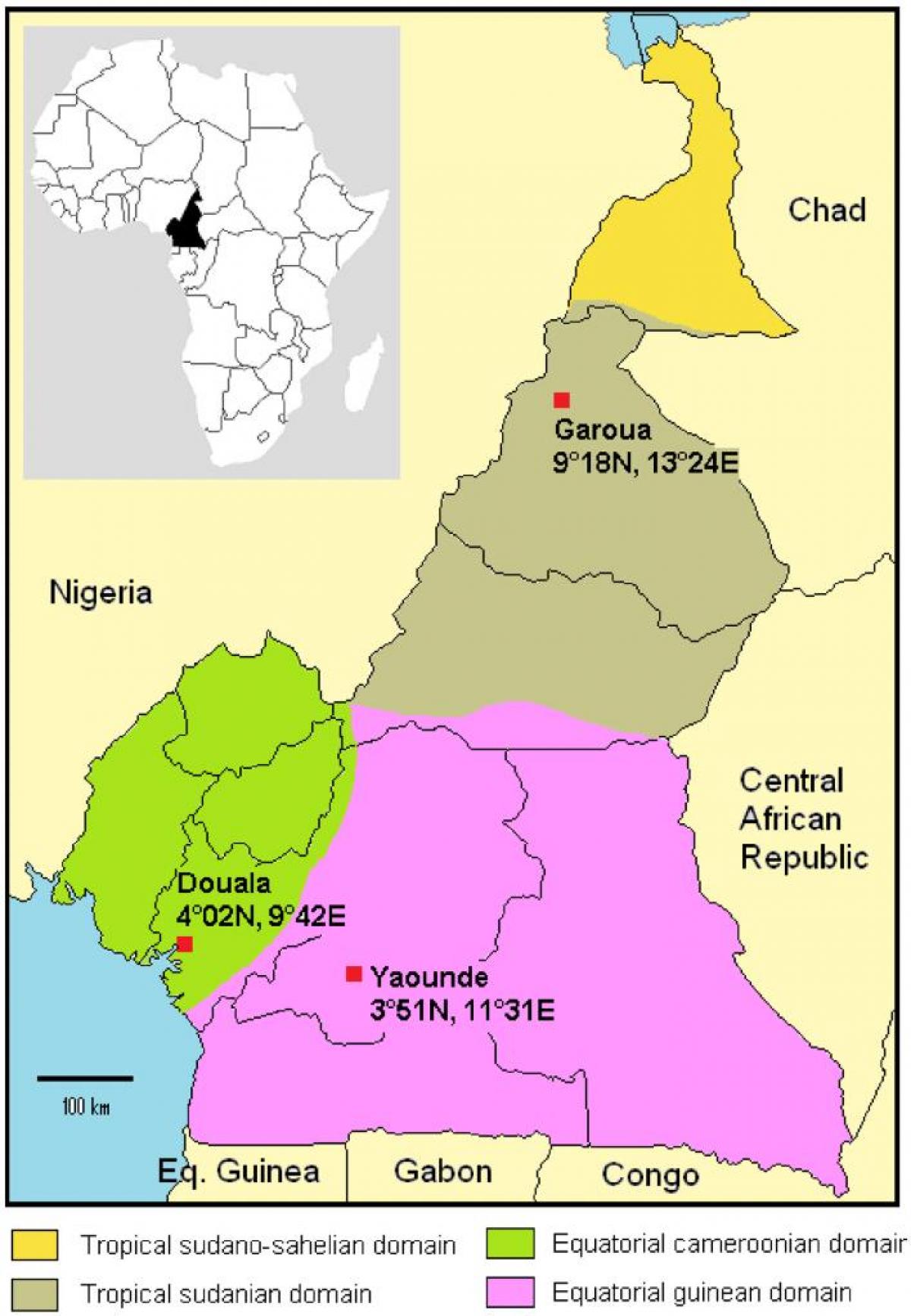 Kaart van Kameroen klimaat