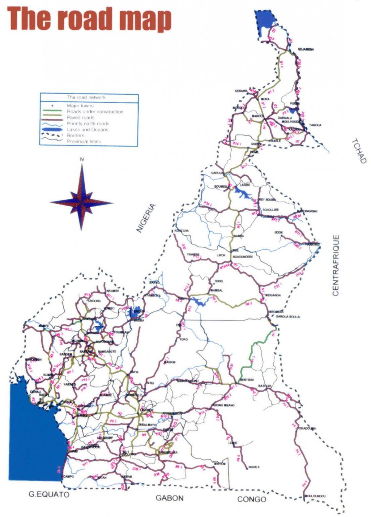 Kaart van Kameroen pad