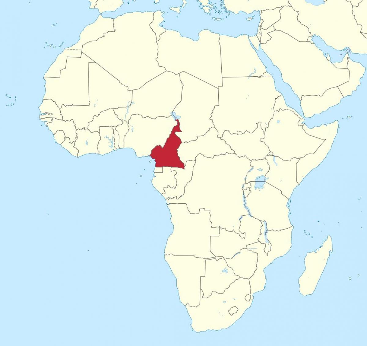 Kaart van Kameroen wes-afrika