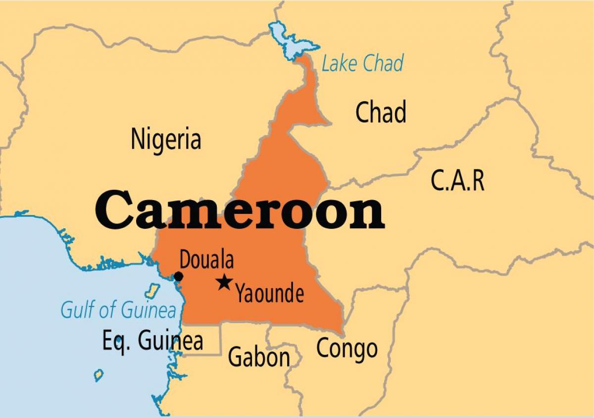 Kaart van die yaounde Kameroen